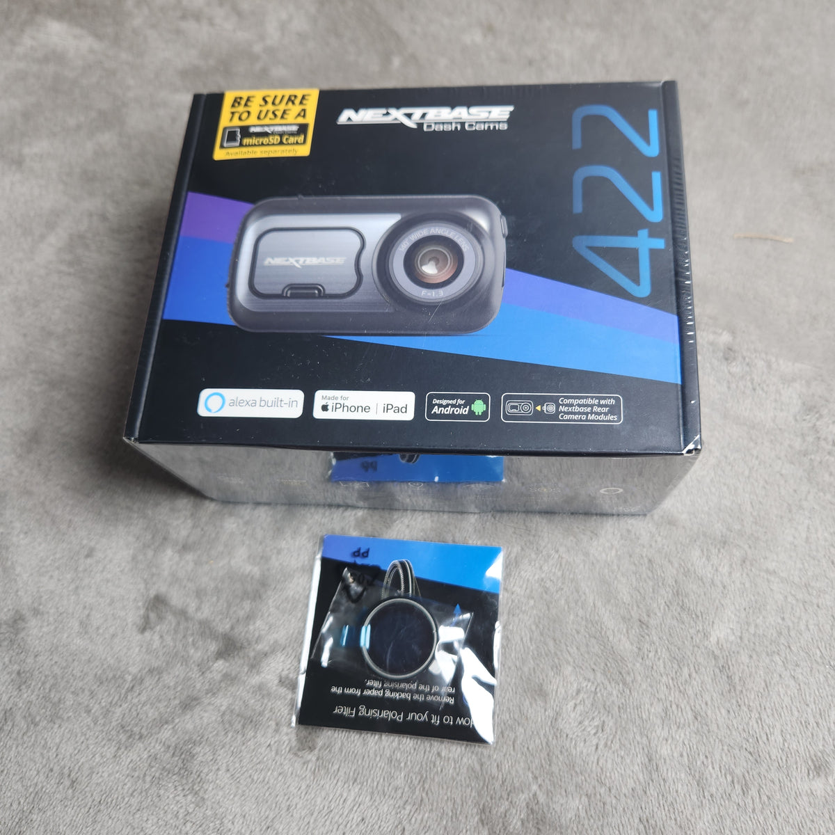 Nextbase 422GW Dash Cam with Polarizing Filter