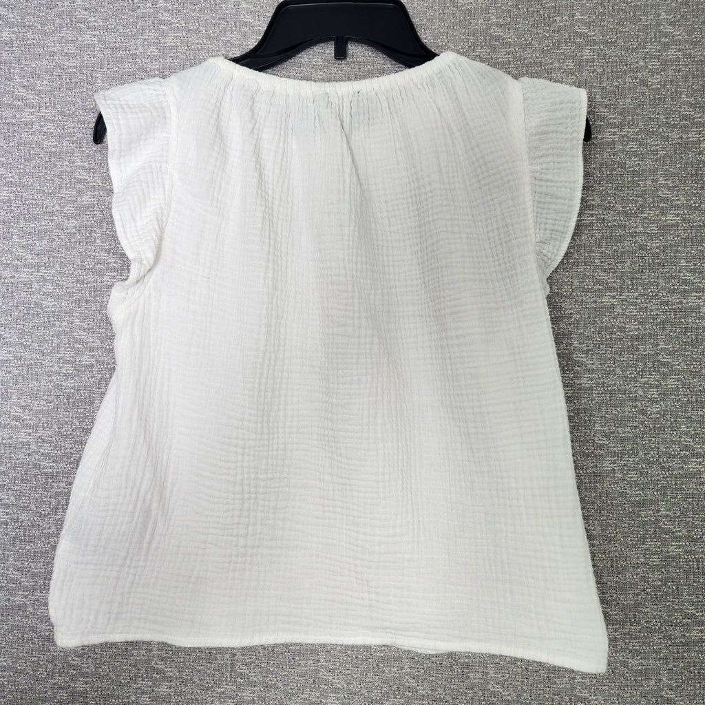 catherine malandrino Women's White Cotton Top Petite Small Preowned