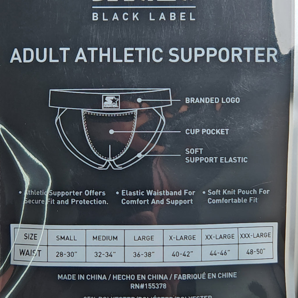Starter Black Label Size Large Adult Athletic Supporter Performance Athletic Fit