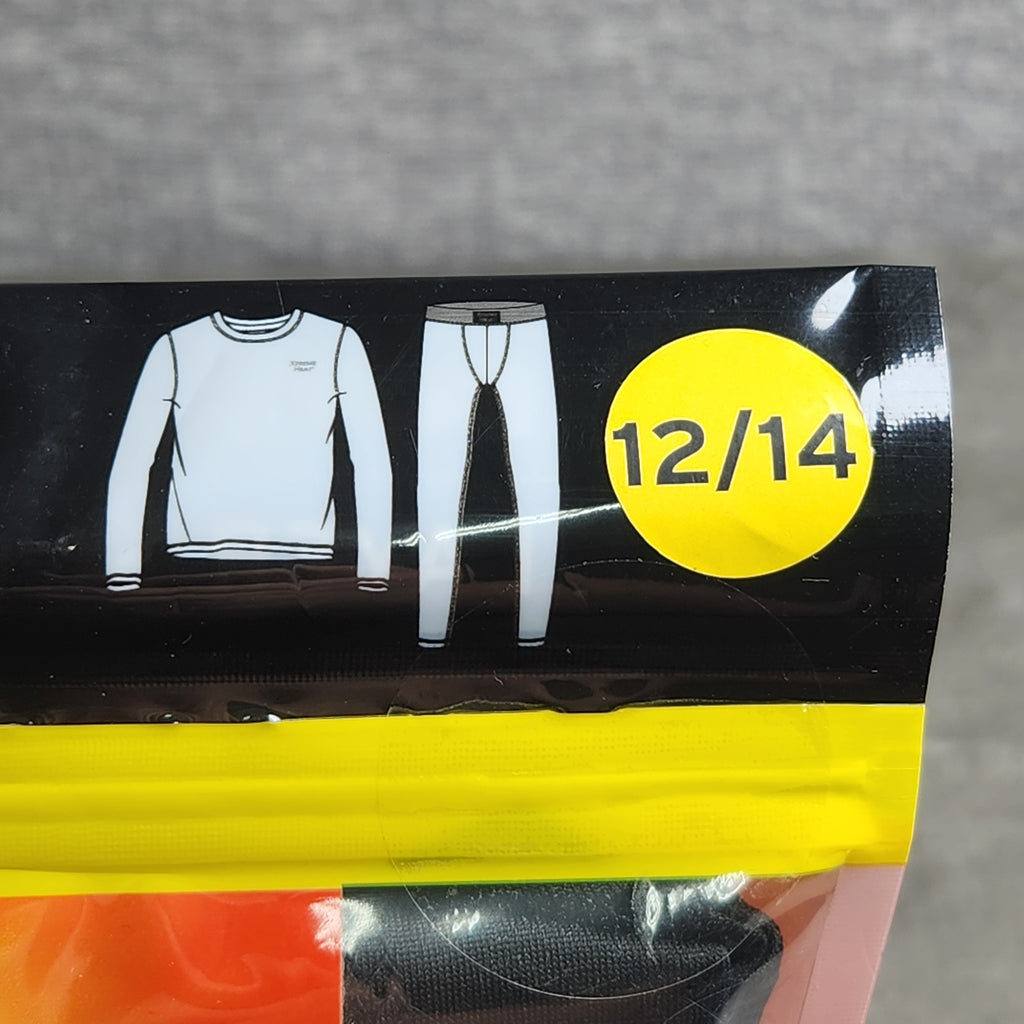Xtreme Heat Boys Size 12/14 2 Pc Base Layer Set Long Sleeve Top & Bottom Black