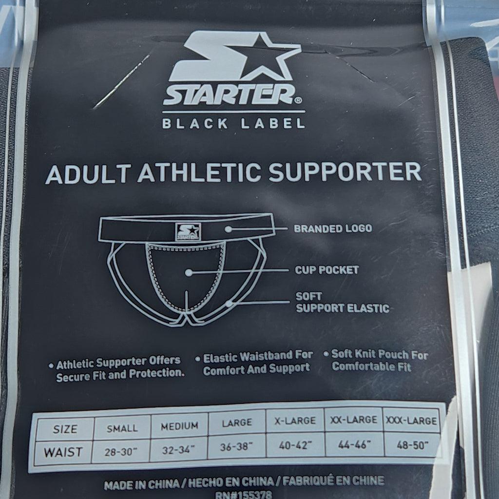 Starter Black Label Size Medium Adult Athletic Supporter Performance Athletic Fit
