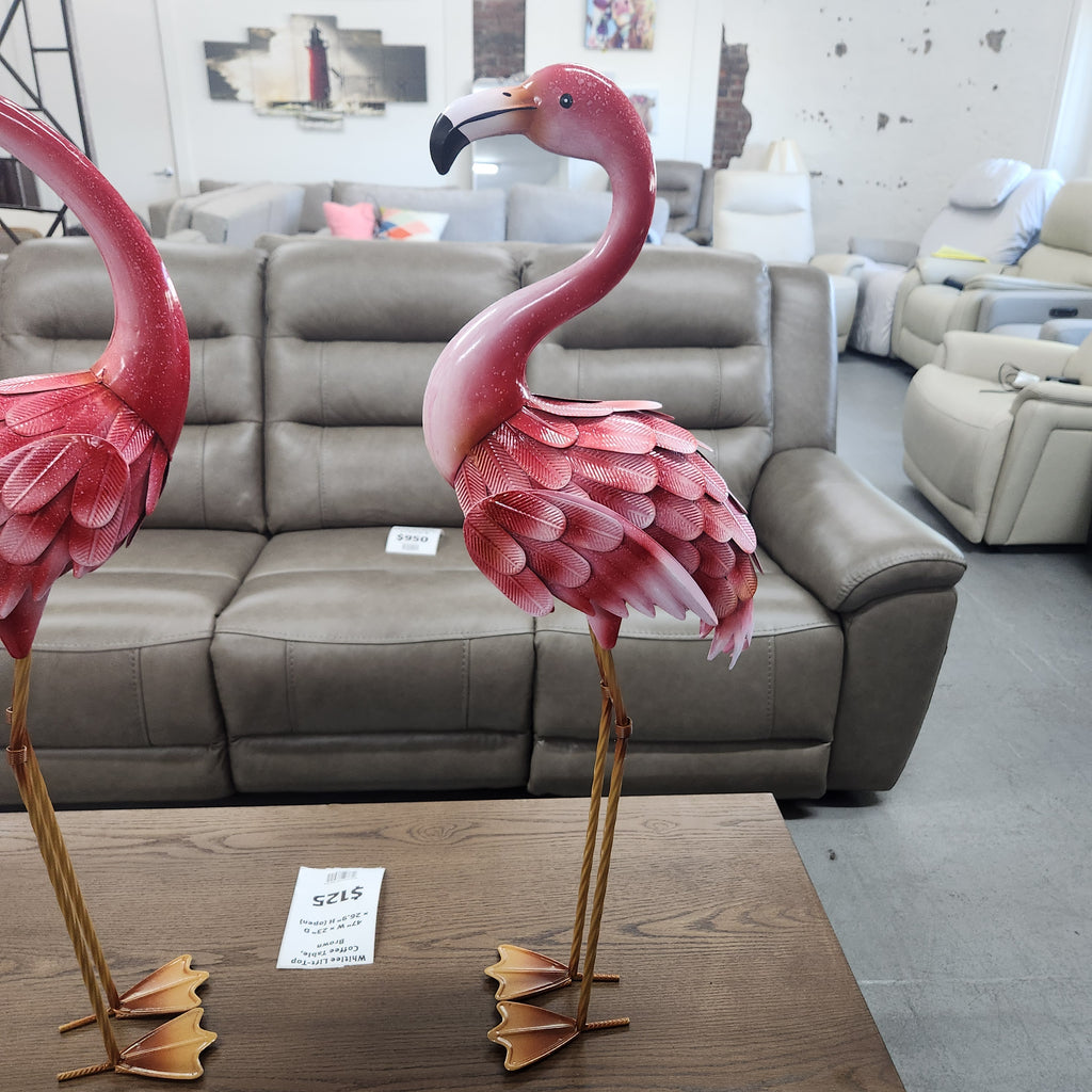 Life Size Bright Pink Flamingo All Metal Steel Garden Decor