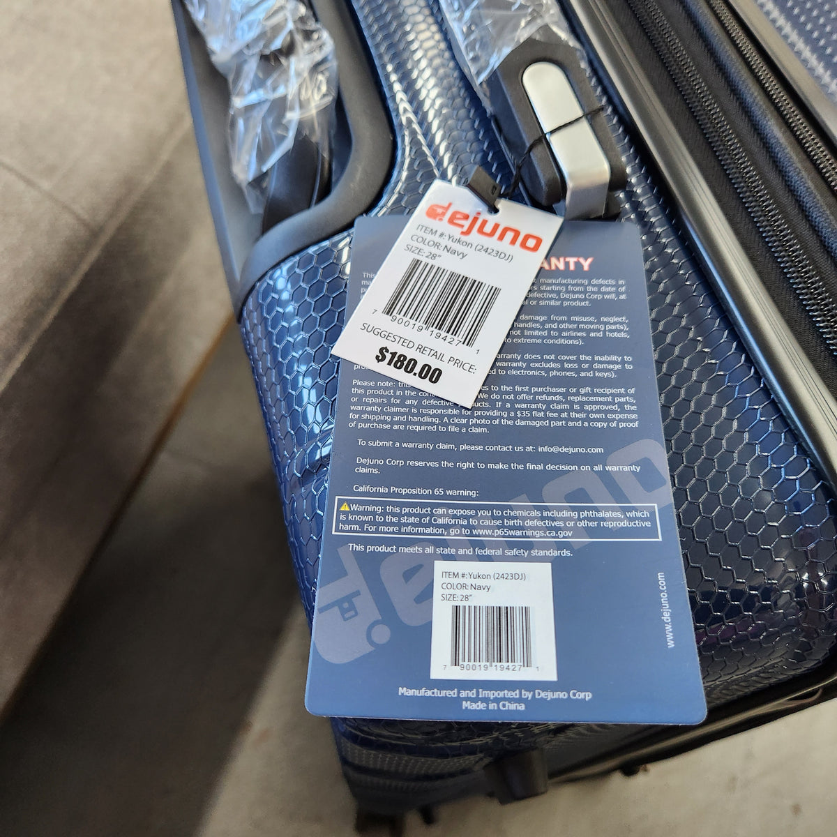Dejuno Yukon 3-Piece Hardside Luggage Set Blue New