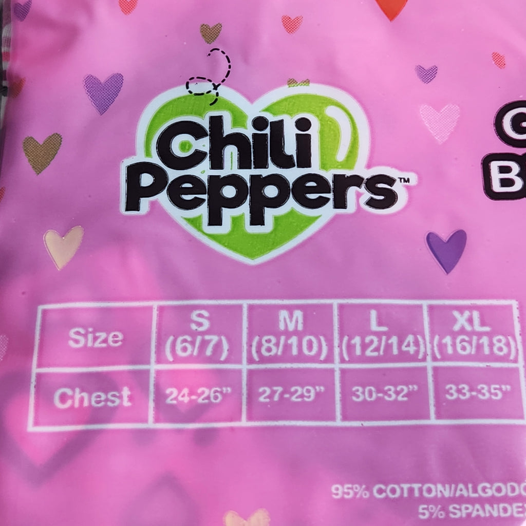 Chili Peppers Size Small 4 Pack Girls Bralettes