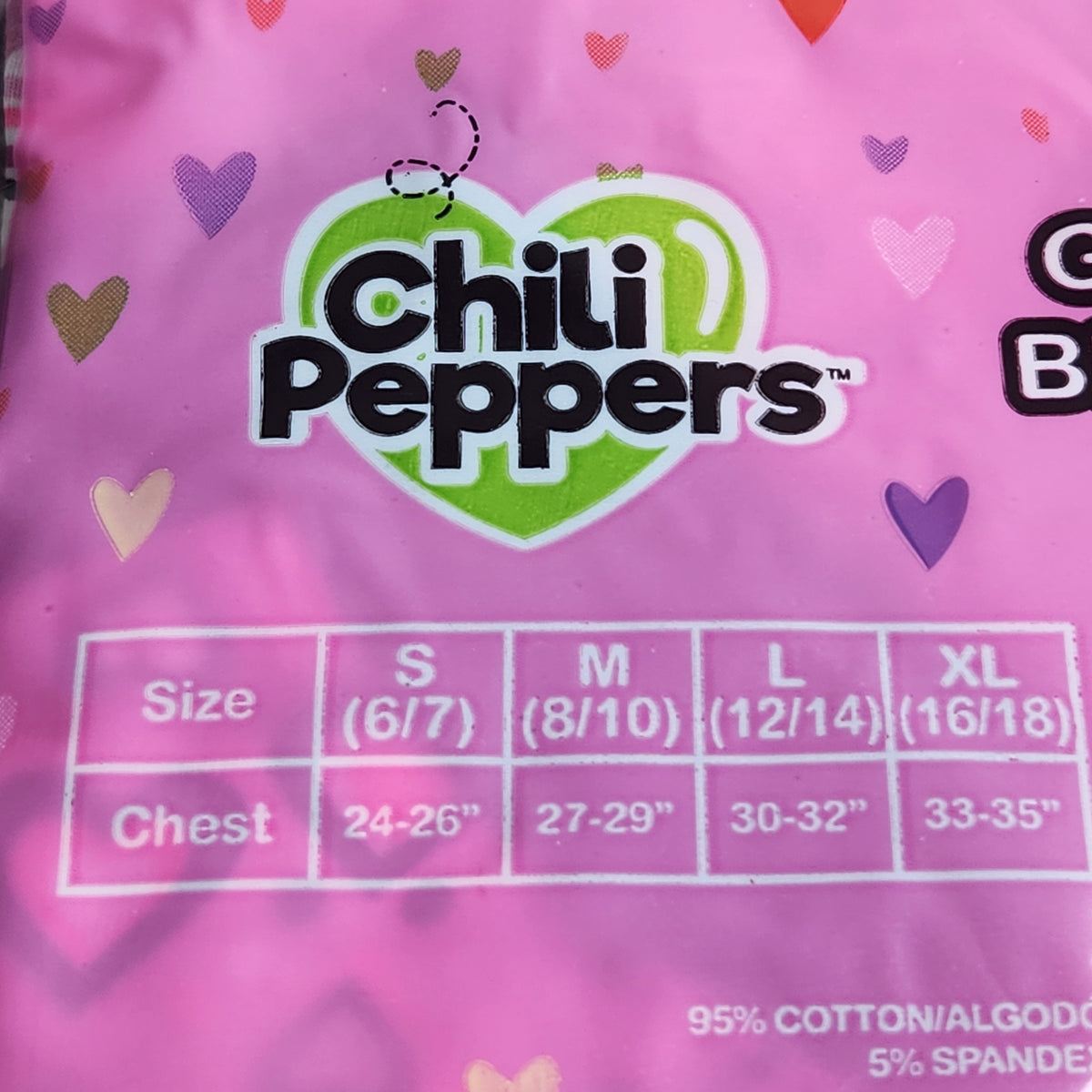 Chili Peppers Size Small 4 Pack Girls Bralettes