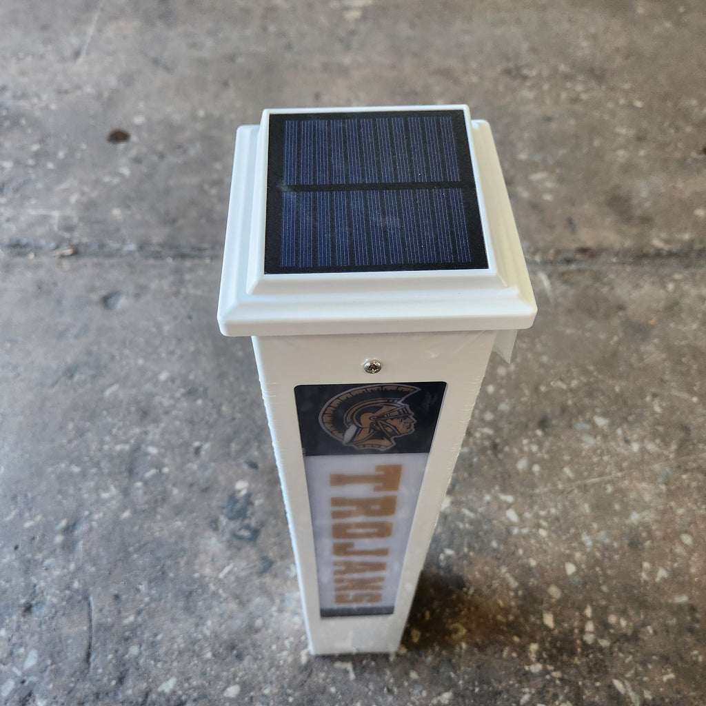 Team Glow Post Chase High School Trojans Solar LED Lighted Yard Decor