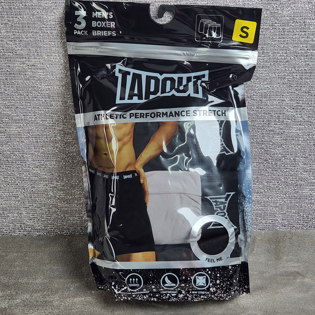 Tapout Athletic Performance Stretch Mens 3 Pack Boxer Briefs Size Small