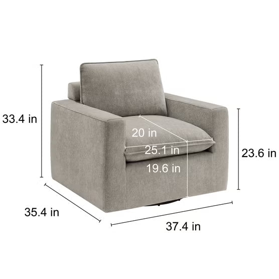 Sereen Fabric Swivel Accent Chair Taupe