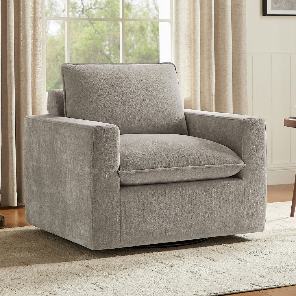 Sereen Fabric Swivel Accent Chair Taupe