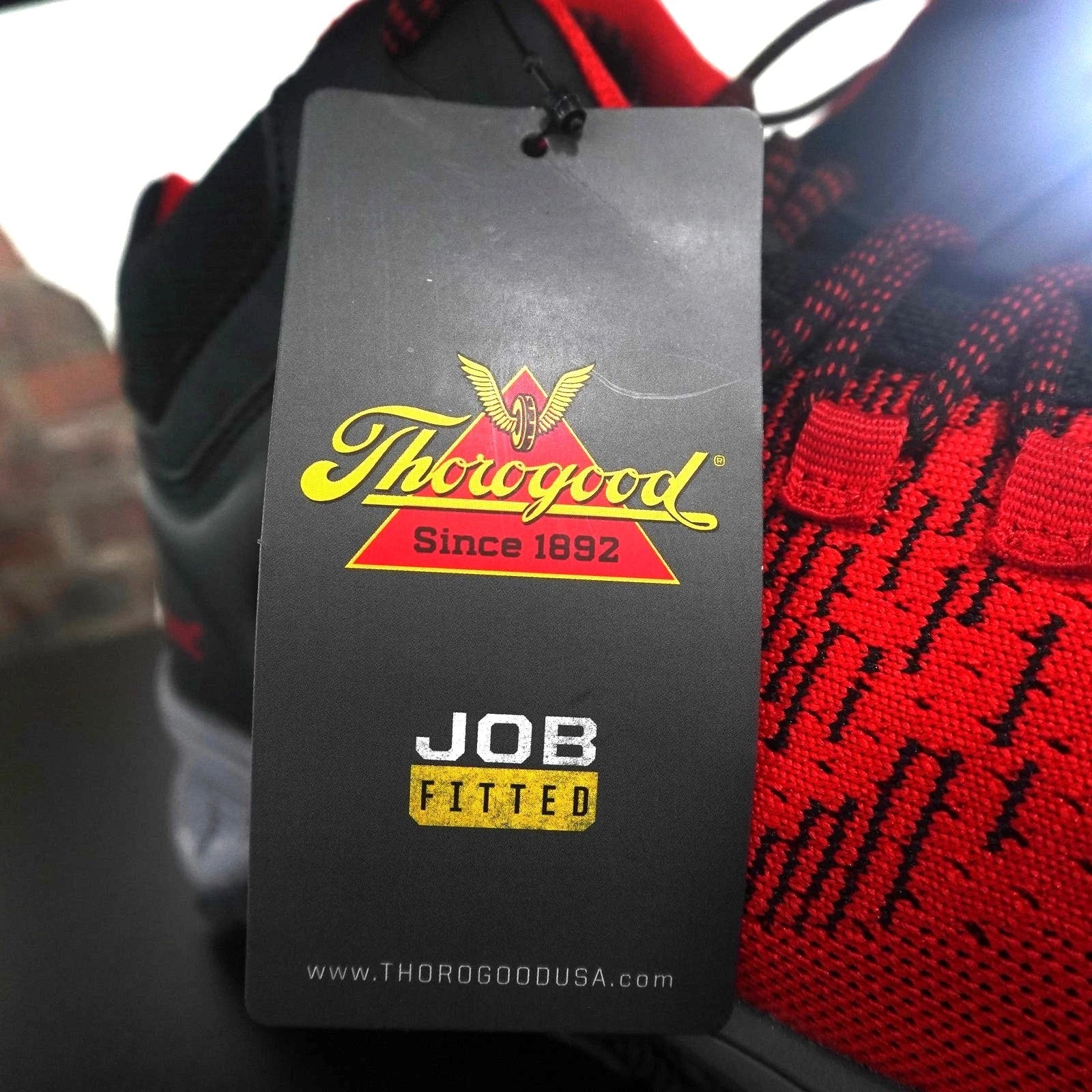 (No Box!)Thorogood AST Low Composite Toe Safety Work Sneaker Men's 11.5W Red/Black 809-5200